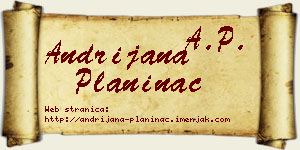 Andrijana Planinac vizit kartica